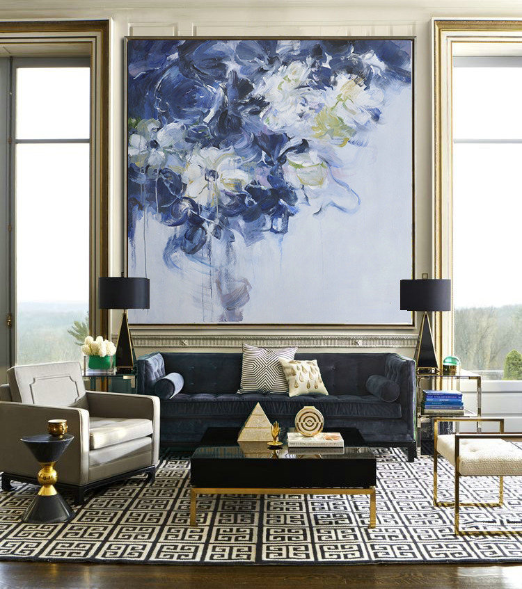 Abstract Flower Oil Painting Large Size Modern Wall Art #ABS0A5 - Click Image to Close